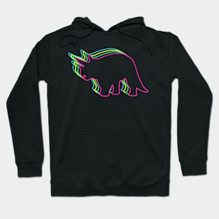 Triceratops 80s Neon Hoodie